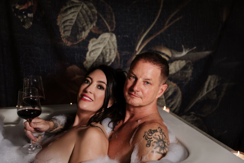 Enchanting couples boudoir photography capturing the beauty and sensuality of a couple in Carefree, AZ